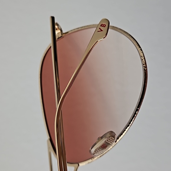 NWOT! Victoria Beckham Aviator Hammered Metal Sunglasses! - Picture 6 of 9